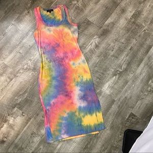 Pink Tie Dye Maxi Midi Summer Dress